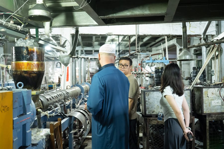 Clients touring the production line